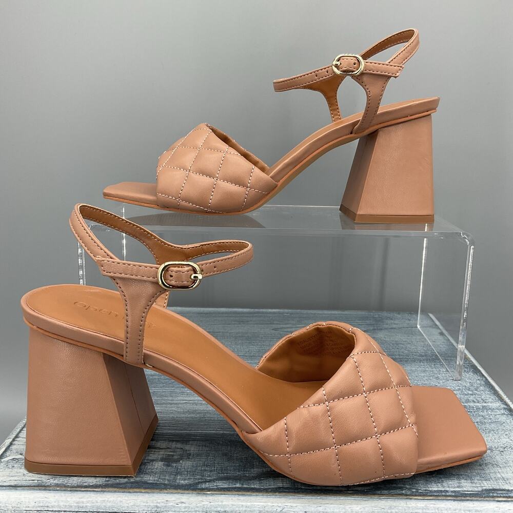 NEW Open Edit Austyn Quilted Sandals Brown Size 7.5